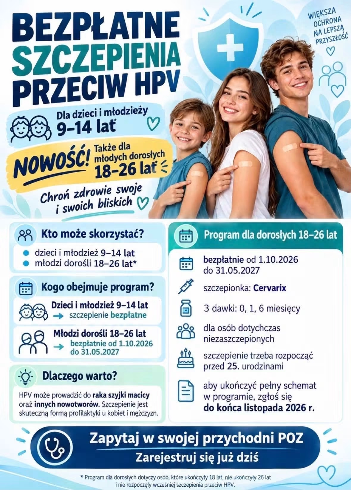 Bezpłatne szczepienia przeciw HPV